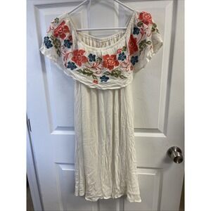 Mittoshop maxi dress, off-shoulder Mexican-style floral Summer Style Boho Chic